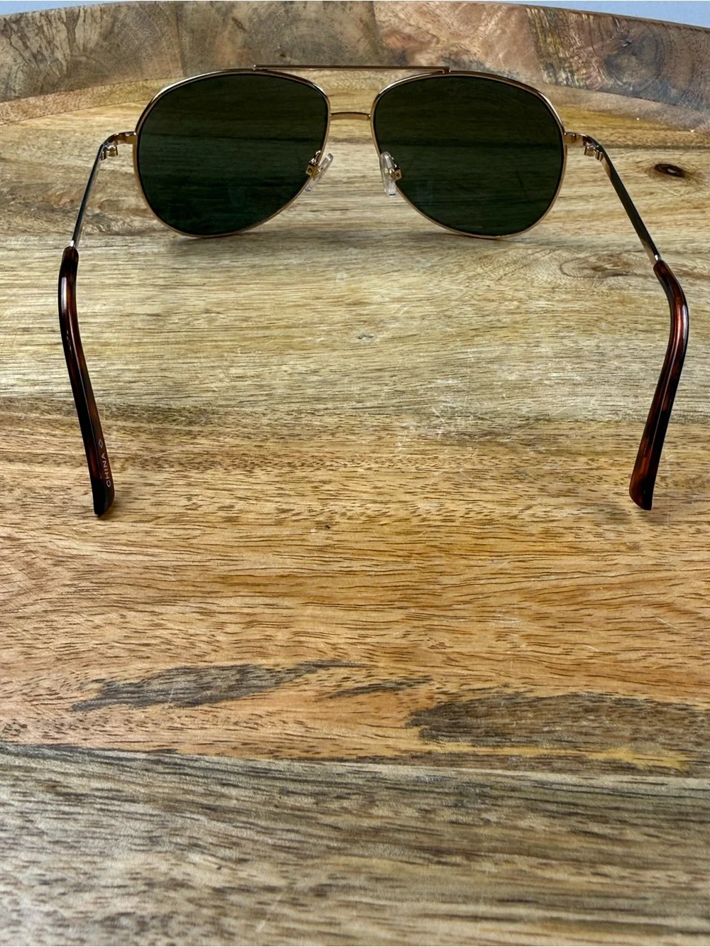 Classic Gold Aviator Sunglasses Green Lens Metal Frame Unisex